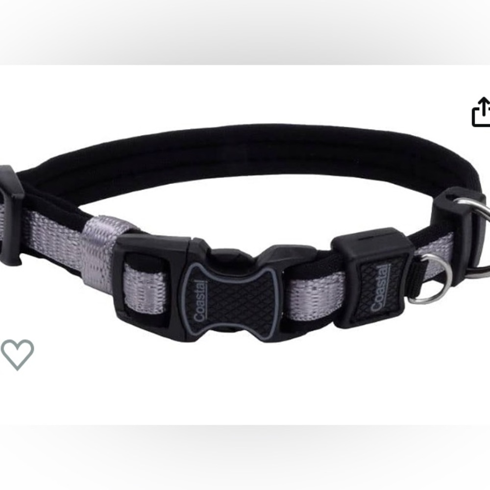 NEW LG Gray & Black Dog Collar (18”-26”)